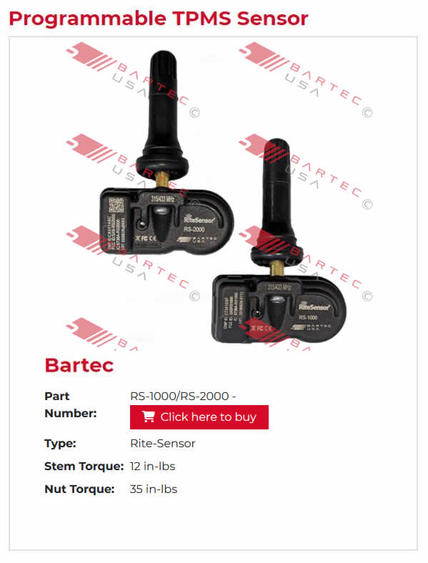 Programmable TPMS Sensor